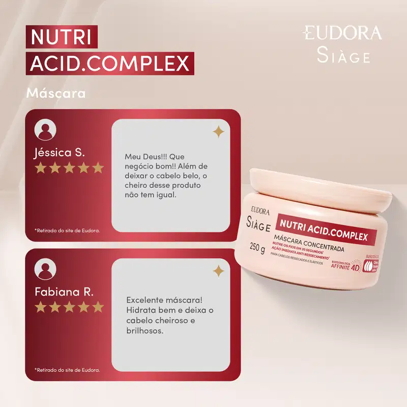 Máscara Capilar Concentrada Siàge Nutri Acid.Complex 250g