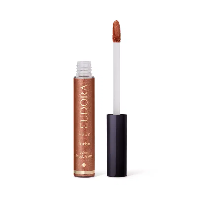 Batom Líquido Nude Glitter Magic Eudora Make Turbo 5,2ml