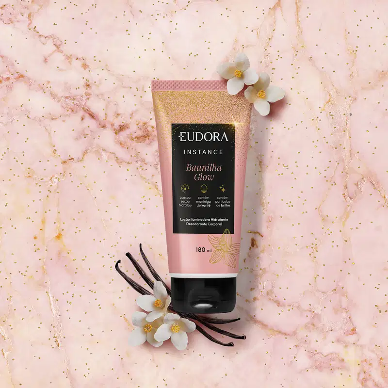 Loção Iluminadora Hidratante Desodorante Corporal Instance Baunilha Glow 180ml