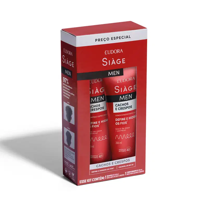 Kit Eudora Siàge Men Cachos e Crespos (2 itens)
