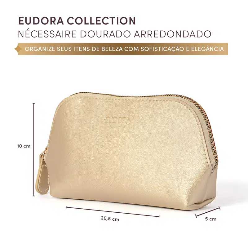 Nécessaire Dourado Arredondado Eudora Collection