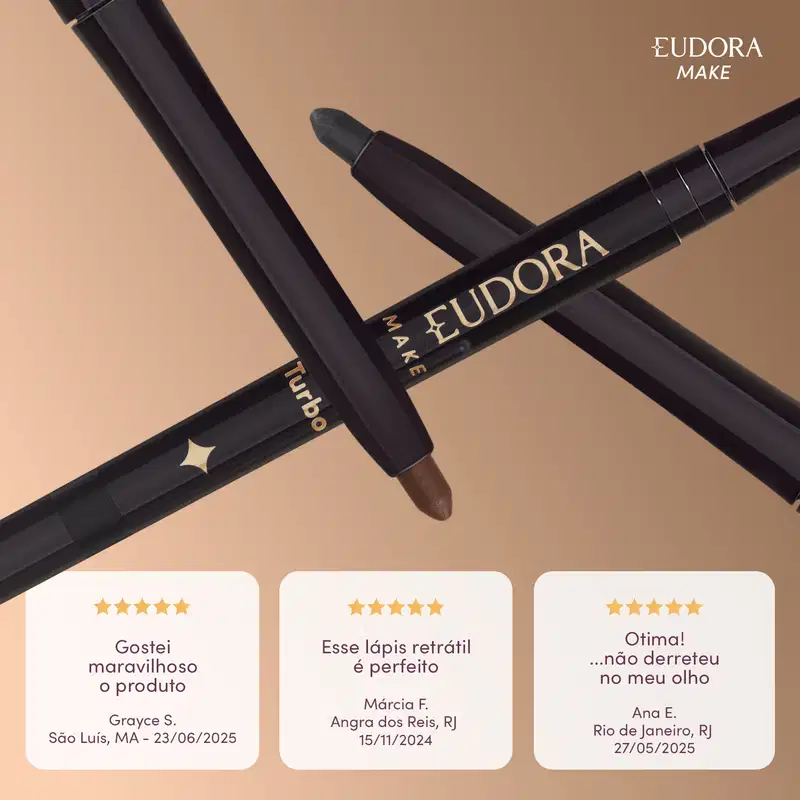 Lapiseira Retrátil para Olhos Marrom Eudora Make 300mg