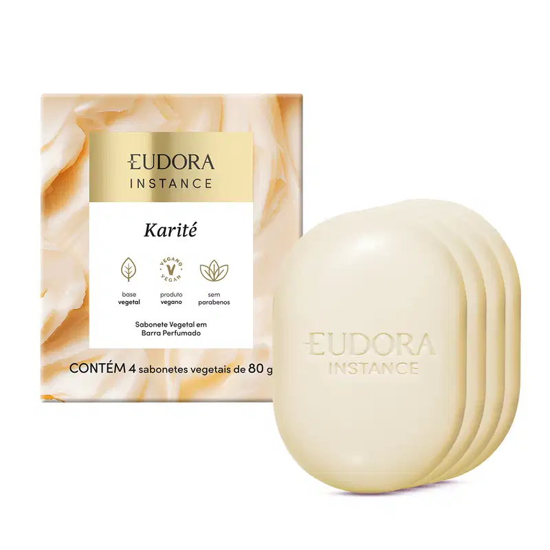 Sabonete Vegetal em Barra Perfumado Instance Karité 4x80g