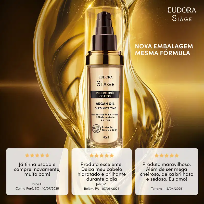 Eudora Siàge Reconstrói os Fios - Óleo Capilar 60ml