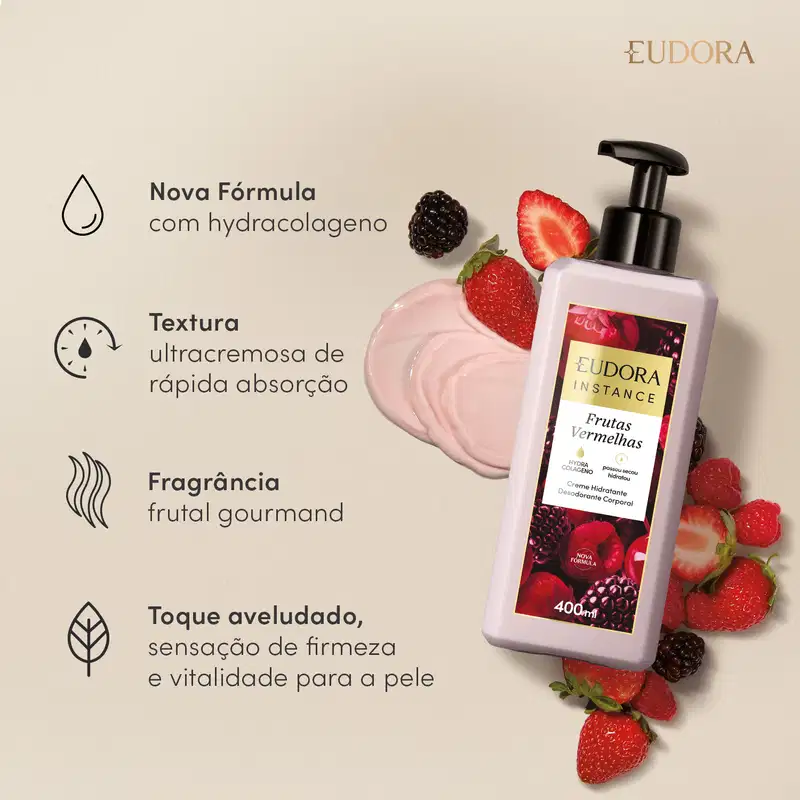 Creme Hidratante Desodorante Corporal Instance Frutas Vermelhas 400ml