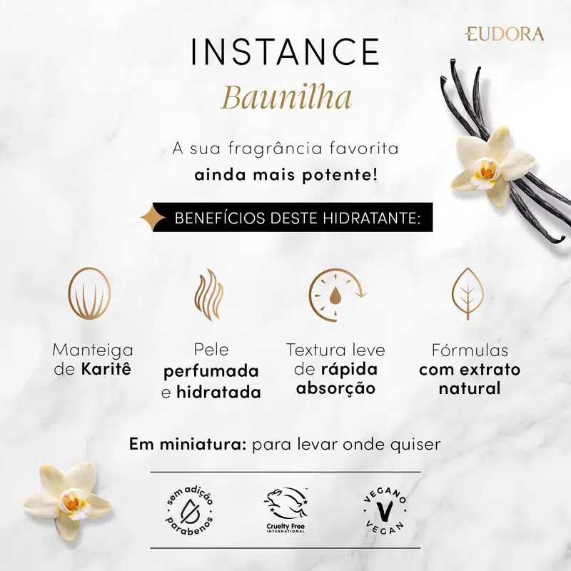 Creme Hidratante Desodorante Corporal Instance Baunilha 75ml