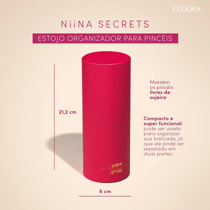 Estojo organizador para pincéis. Mantém os pincéis livres de sujeira. Compacto e super funcional: pode ser usado para organizar sua bancada, já que ele pode ser separado em duas partes.