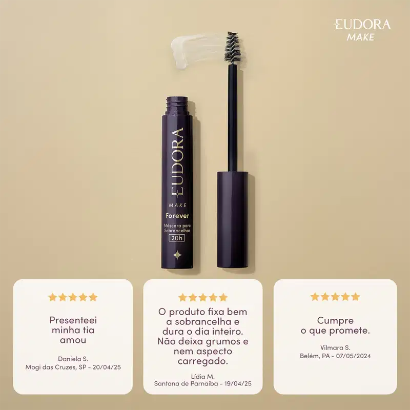 Eudora Make Forever À Prova D'água Incolor - Máscara de Sobrancelhas 4g