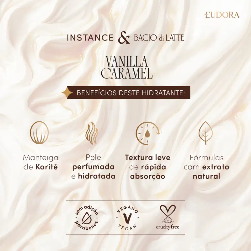 Creme Hidratante Desodorante Corporal Instance Vanilla Caramel 400ml