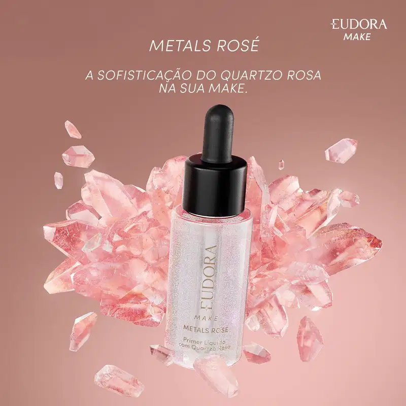 Primer Facial Líquido Metals Rosé Eudora Make 32ml