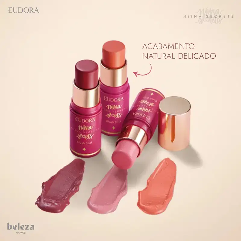 Eudora Niina Secrets Stick Daily Amora - Blush em Bastão 5g