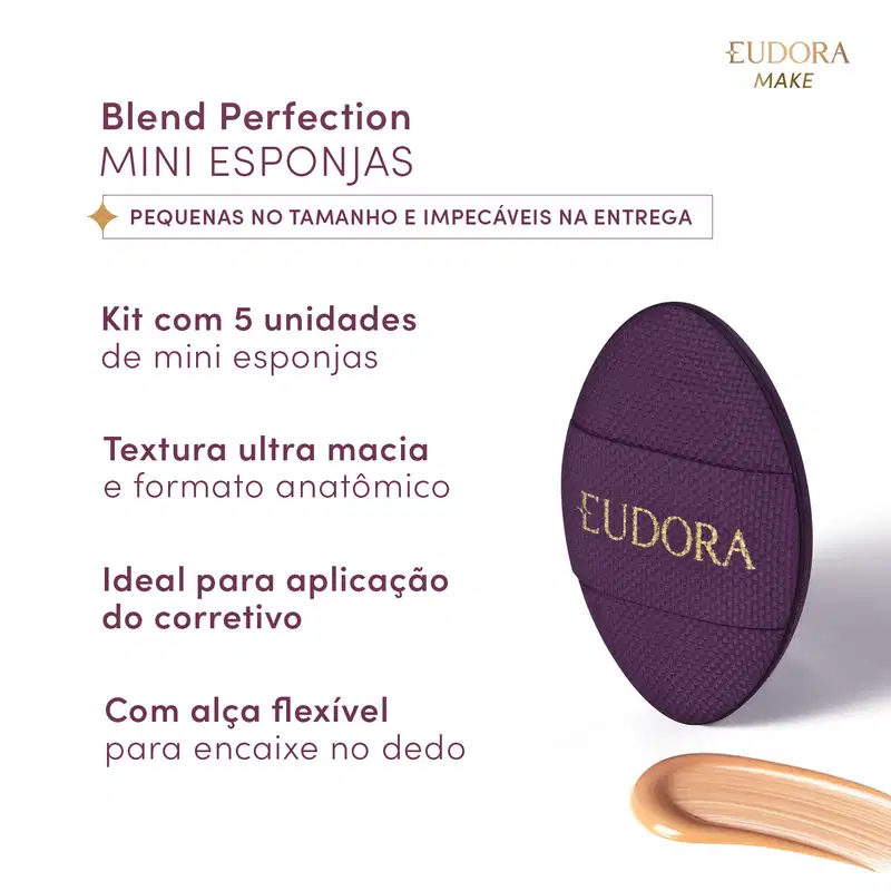 Kit Eudora Mini Esponjas Blend Perfection (5 Unidades)