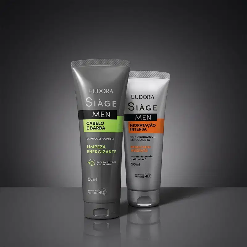 Kit Siàge Men: Shampoo Cabelo e Barba 250ml + Condicionador Hidratação Intensa 200ml