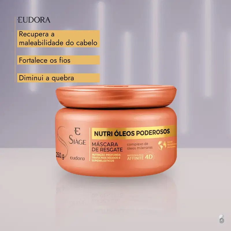 Eudora Siàge Nutri Óleos Poderosos - Máscara Capilar 250g