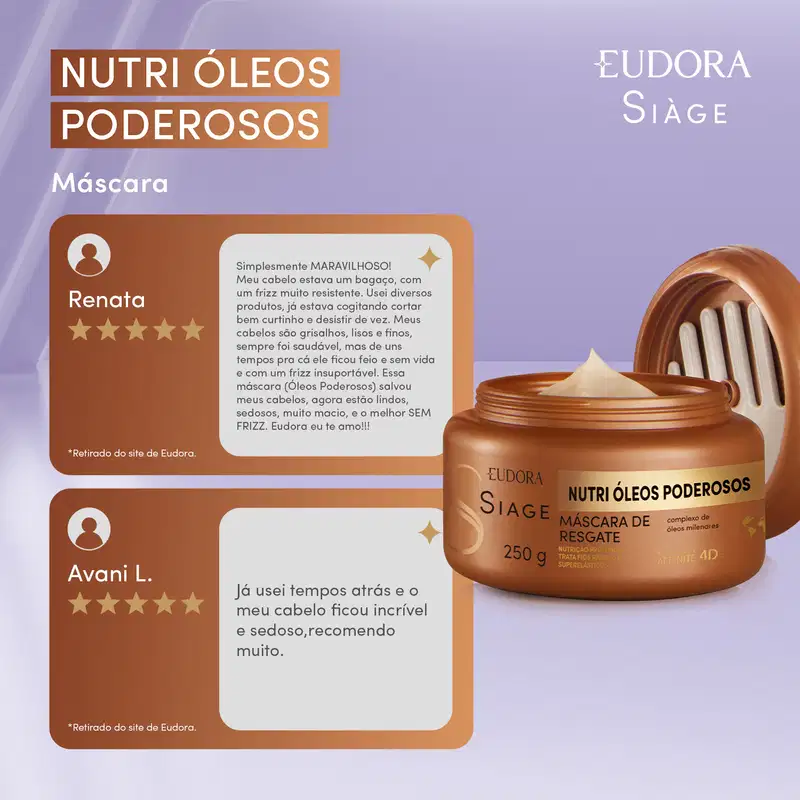 Máscara Capilar Siàge Nutri Óleos Poderosos 250g