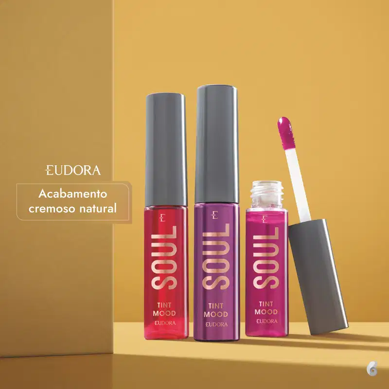 Eudora Soul Tint Mood Rosado Energy - Batom Líquido 5,5ml
