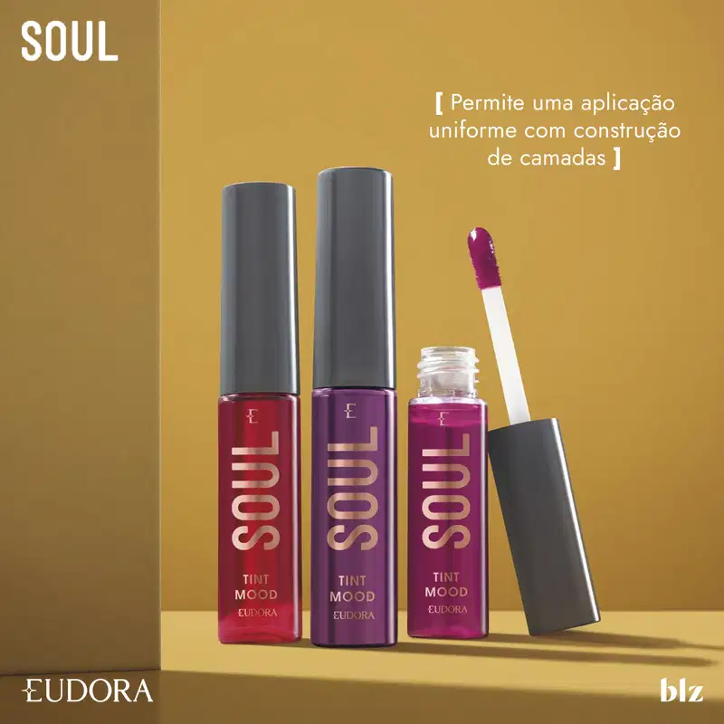 Eudora Soul Tint Mood Vermelho Happy - Batom Líquido 5,5ml