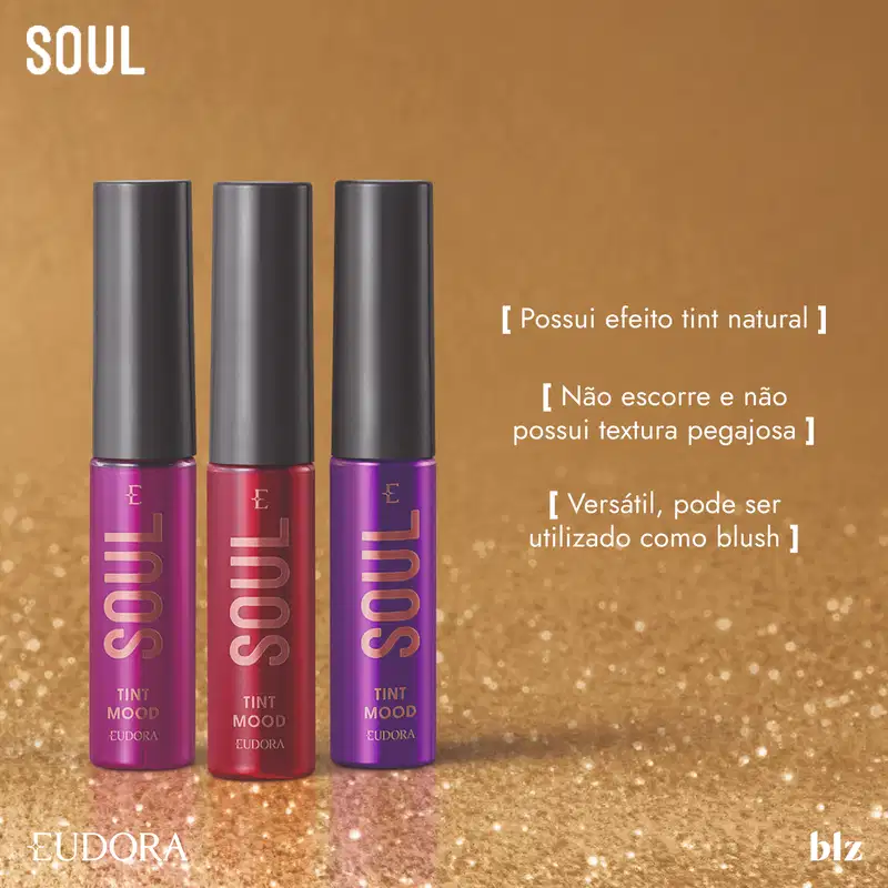Eudora Soul Tint Mood Vermelho Happy - Batom Líquido 5,5ml
