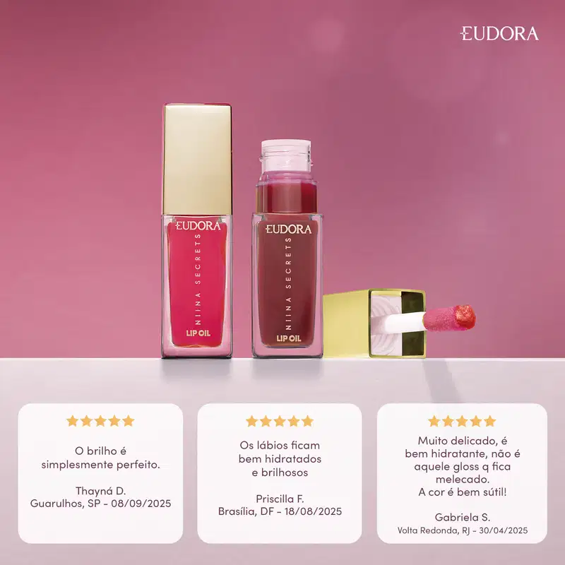 Lip Oil Shine Flowers Rosa Eterna Niina Secrets 7ml