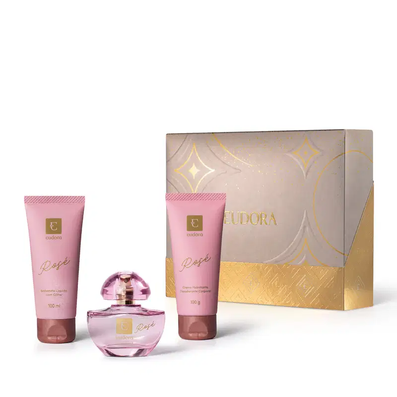 Kit Presente Natal Eudora Rosé (3 itens)