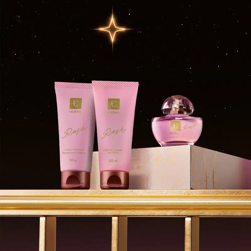 Kit Presente Natal Eudora Rosé (3 itens)
