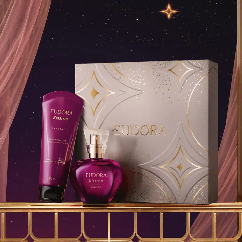 Kit Presente Natal Eudora Kiss Me Cabernet (2 itens)