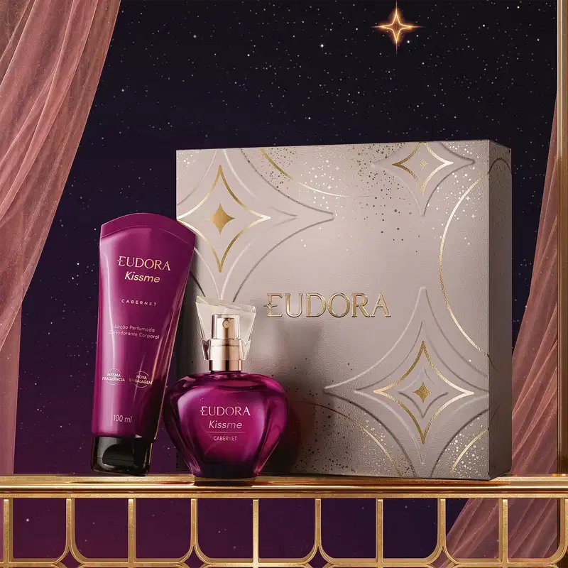 Kit Presente Natal Eudora Kiss Me Cabernet (2 itens)