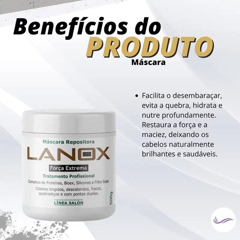 Máscara Repositora Força Extrema Lanox Pro Trihair 500g