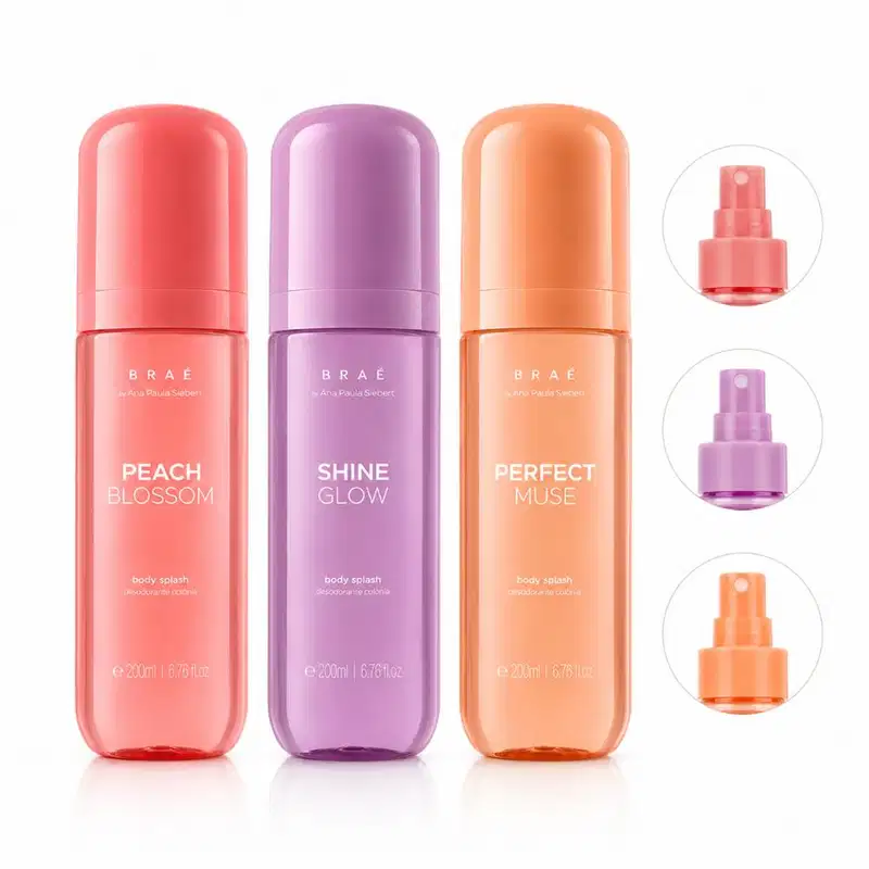 Kit Trio Braé by Ana Paula Siebert Body Splash Shine Glow 200ml + Body Splash Perfect Muse 200ml + Peach Blossom 200ml