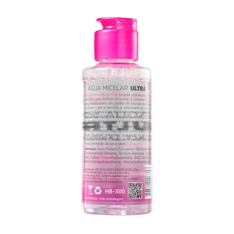 Água Micelar Ultra 120ml - todos os tipos de pele - Ruby Rose