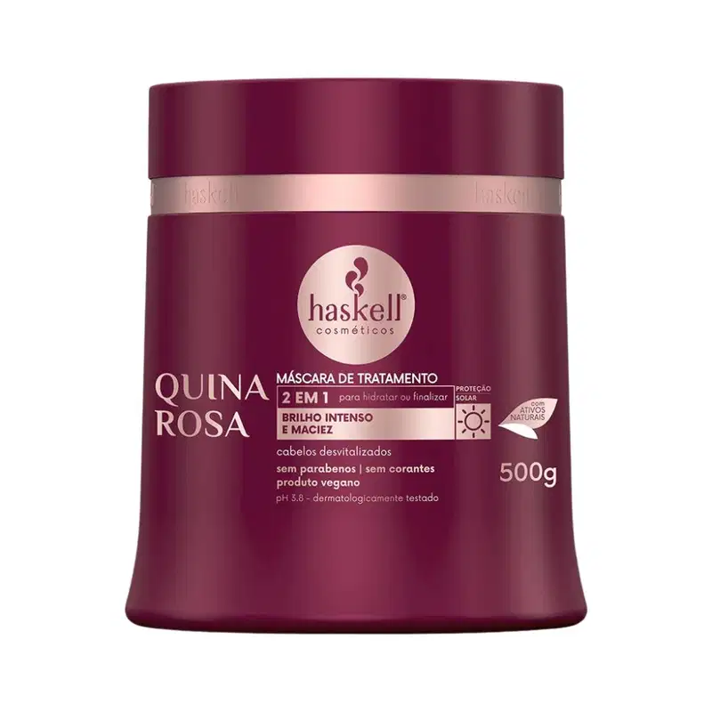 Kit Quina Rosa Haskell Shampoo, Condicionador e Máscara 500ml/g