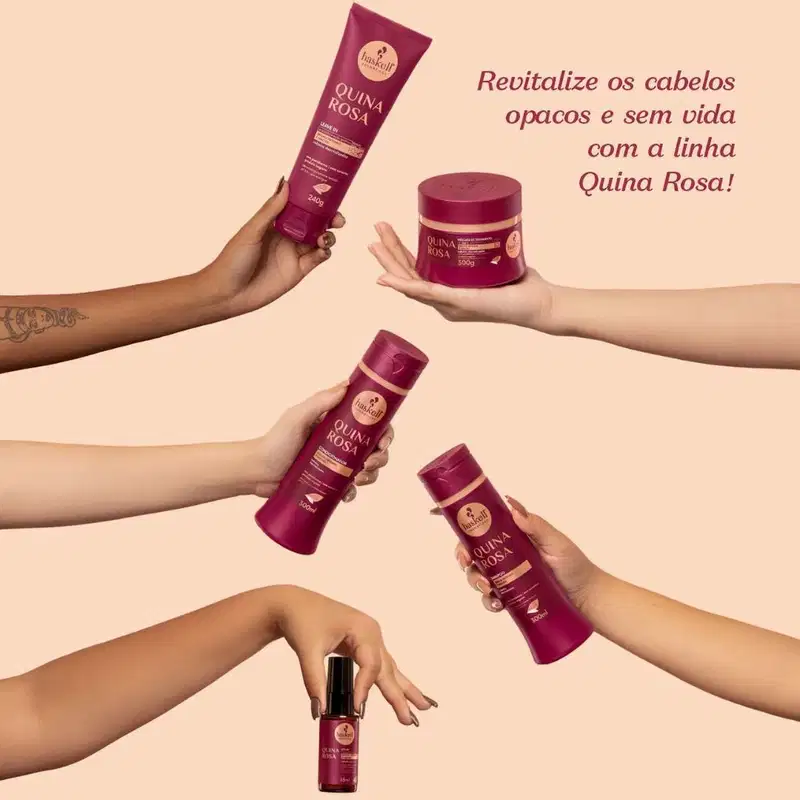 Kit Haskell Quina Rosa Shampoo 1L e Máscara 900g