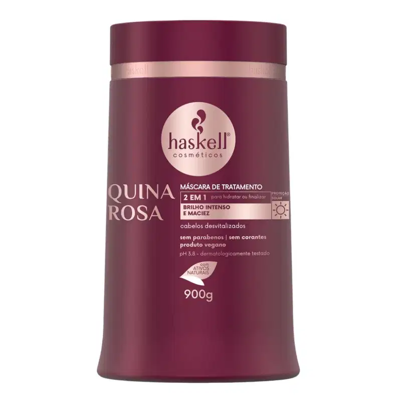 Kit Haskell Quina Rosa Shampoo 1L e Máscara 900g