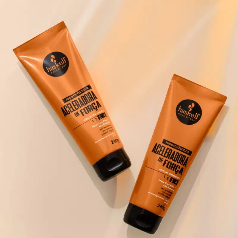 Kit Supermáscaras Haskell Aceleradora de Força, Brilho Espelhado e Disciplinante Antifrizz 240g