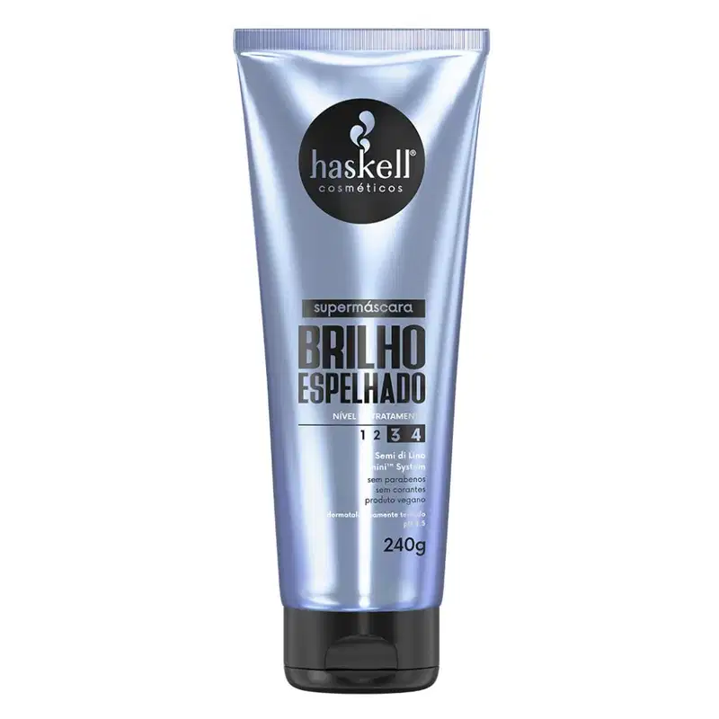 Kit Supermáscaras Haskell Acidificante Redutor de pH, Brilho Espelhado e Disciplinante Antifrizz 240g