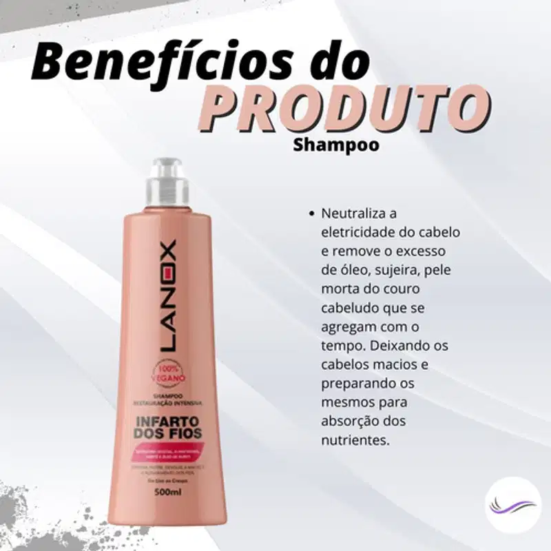 Shampoo Profissional Infarto Dos Fios Lanox Trihair 500ml