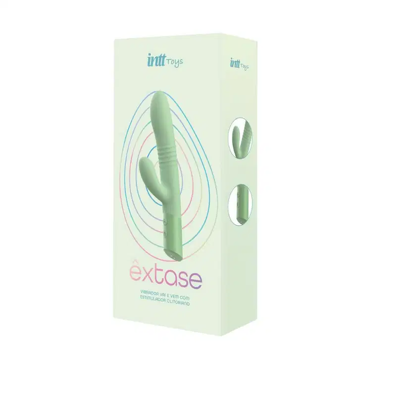 Vibrador Recarregável com Movimento de Vai e Vem Extase Linha Wellness - Verde