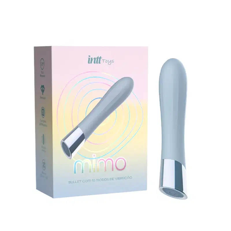 Vibrador Bullet Mimo Recarregável com 10 Modos De Vibração Intt - Azul