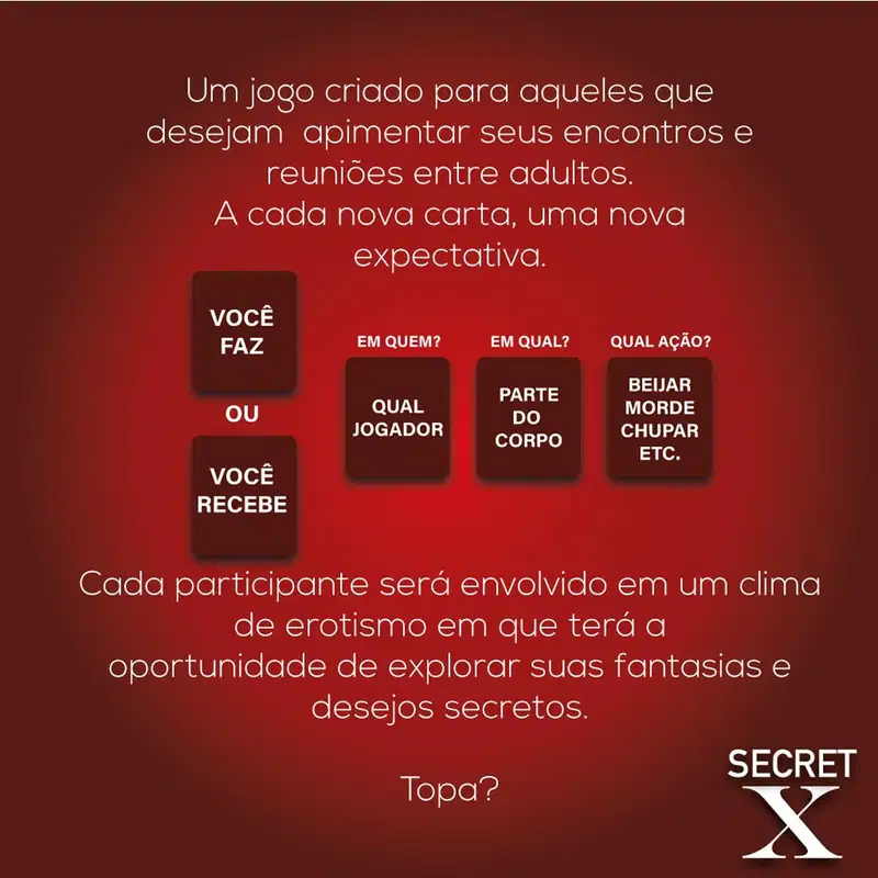 Secret X Jogo Erótico Para Casal ou Grupo