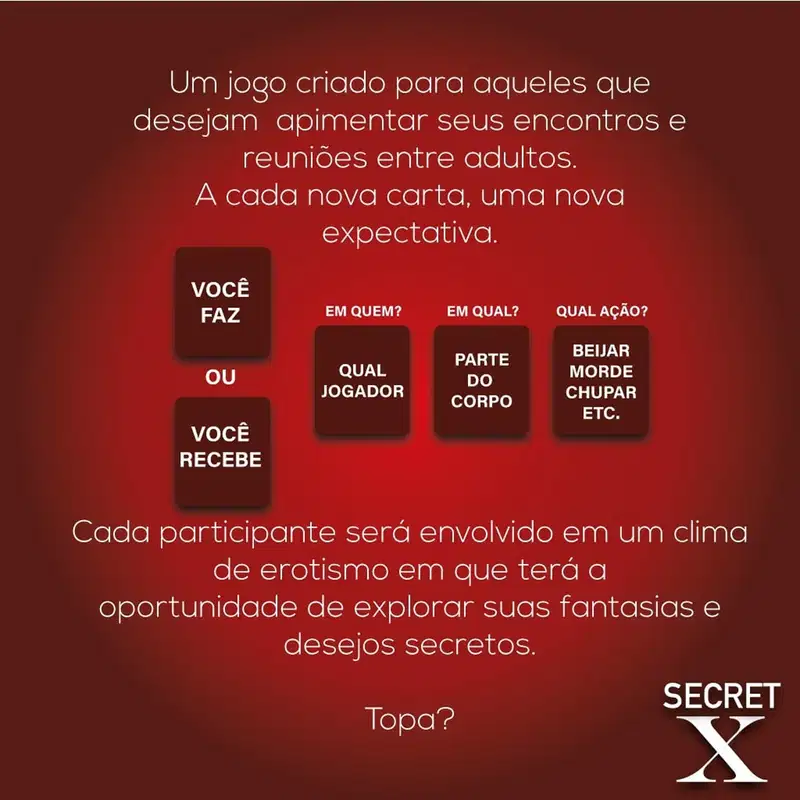 Secret X Jogo Erótico Para Casal ou Grupo