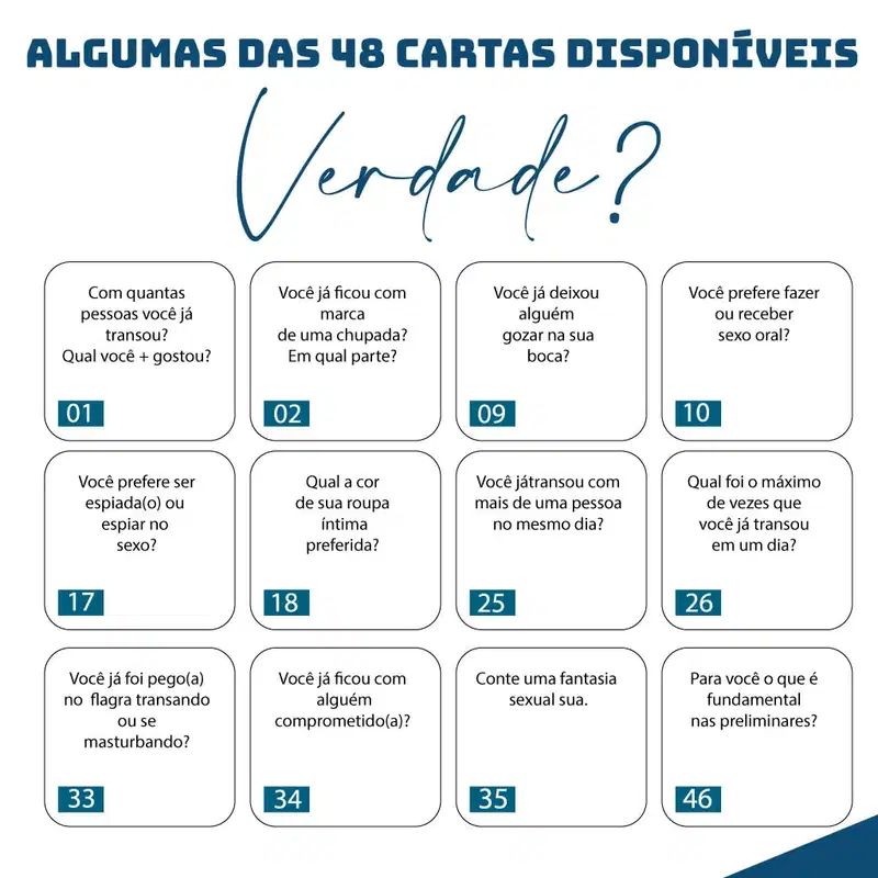 Verdade ou Desafio Jogo Erótico Para Casal ou Grupo