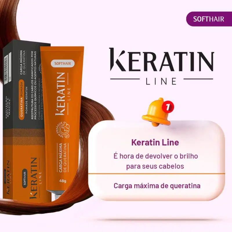 2un Queratina 2 Em 1 Para Cabelo Soft Hair Força Antifrizz