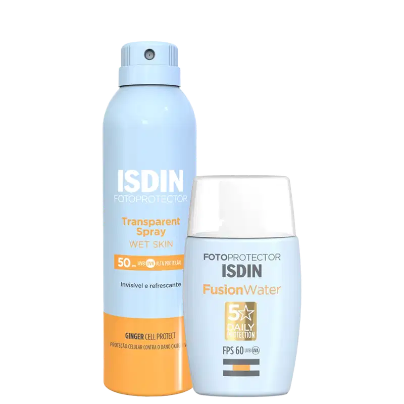 Kit ISDIN Fotoprotector Fusion Water FPS 60 + Transparent Spray FPS 50 (2 Produtos)