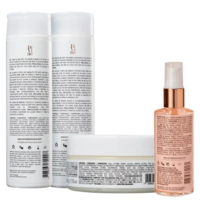 Kit Divine Shamp, Cond, Masc + Shine Oil BRAÉ