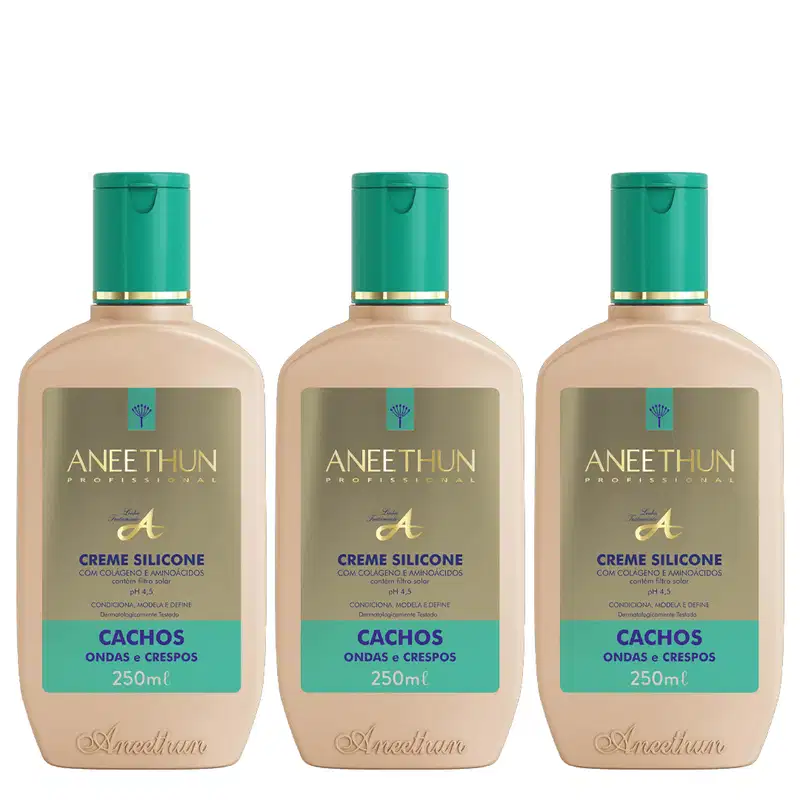 Aneethun Linha A Kit Creme de Silicone Cachos 3x250ml