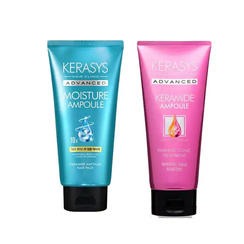 Kerasys Kit Máscaras Advanced 10x Moisture 300ml + Keramide Damage Clinic 200ml