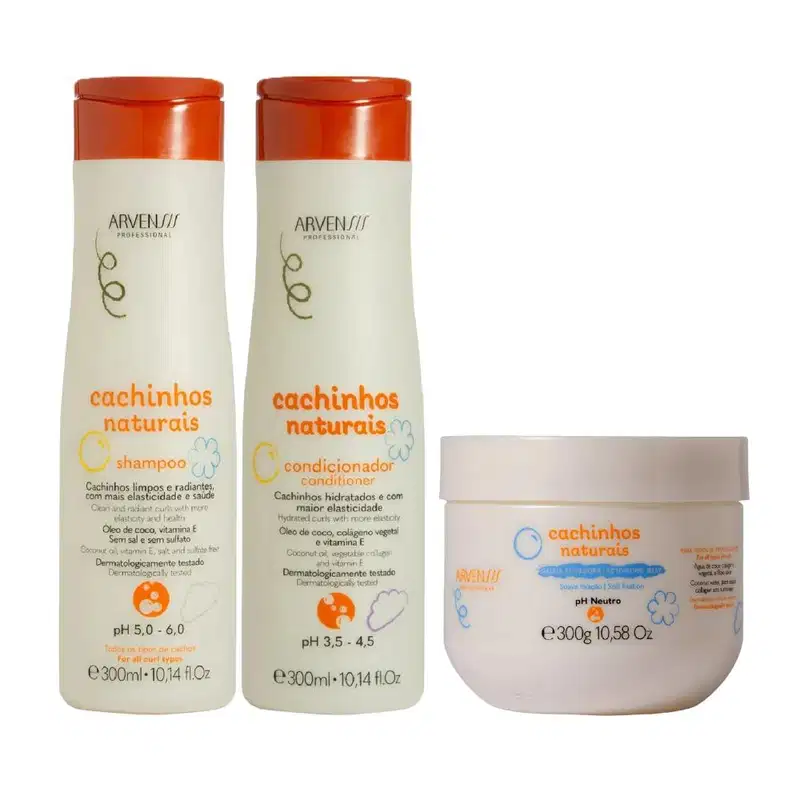 Kit Arvensis Cachinhos Naturais - Shampoo & Condicionador 300ml + Geleia Suave Fixação 300g