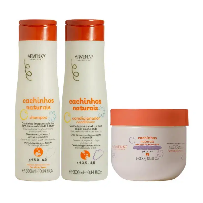 Kit Arvensis Cachinhos Naturais - Shampoo & Condicionador 300ml + Máscara Ondulados 300g