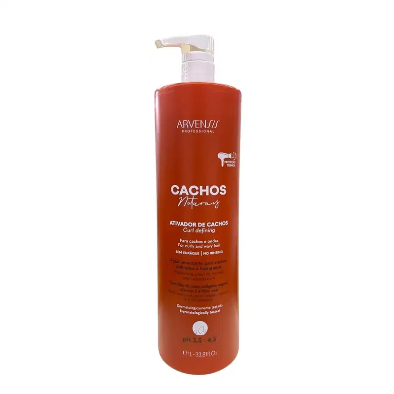 Kit Arvensis Cachos Naturais - Shampoo 1L + Ativador de Cachos 1L + Máscara Capilar 2x1 500g