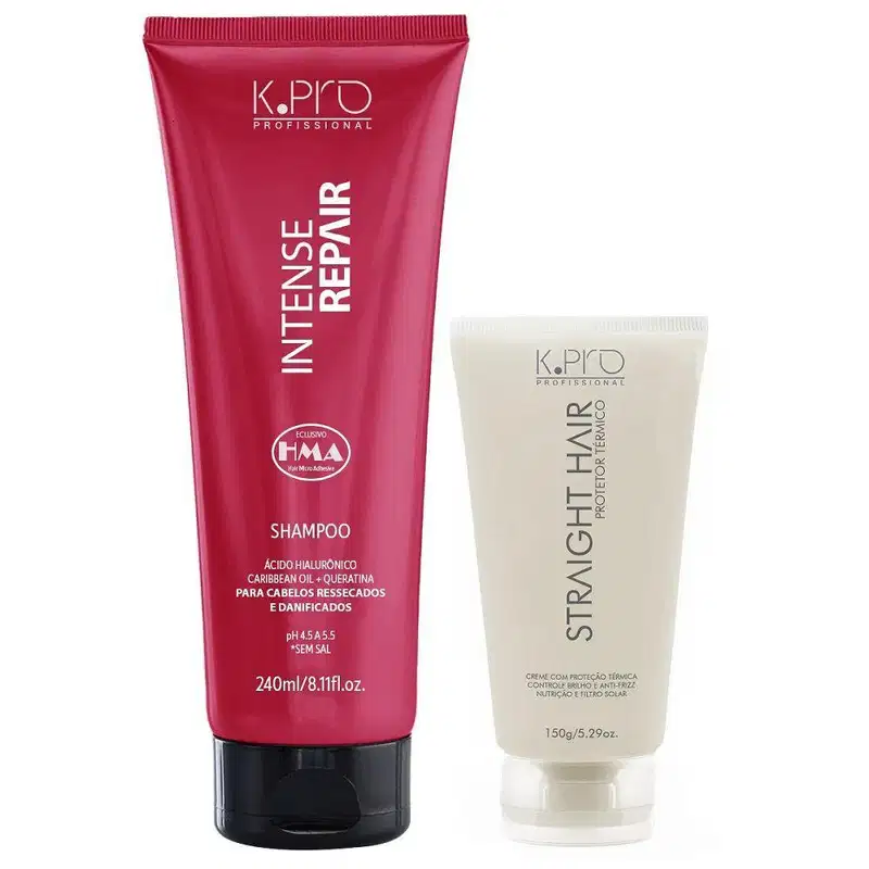 Kit K.Pro Intense Repair - Shampoo 240ml + Straight Hair 150ml